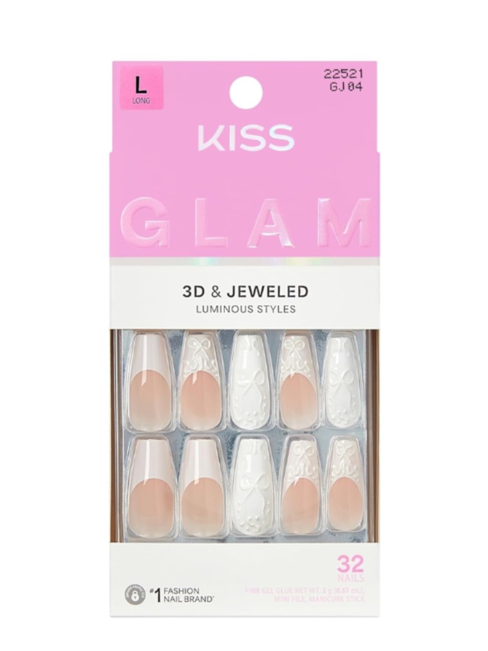 KISS GLAM 3D Jeweled Press-On Nails 'Breath of Harmony'